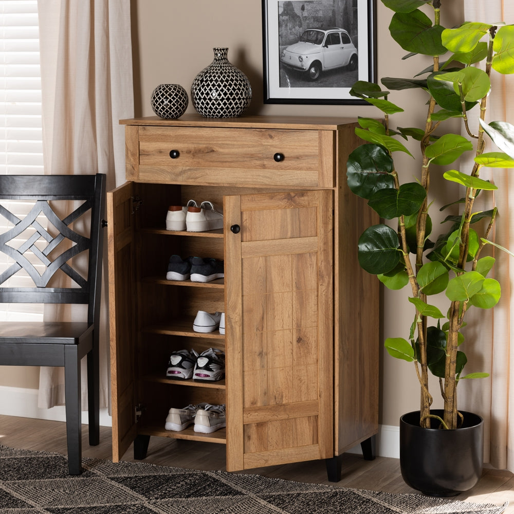 Glenda Solid Mango Wood 1-Drawer Entryway Storage Cabinet