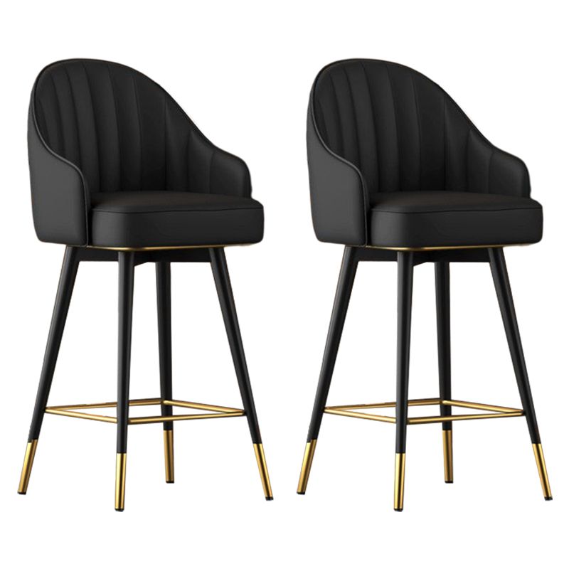 Abra Faux leather Bar Stool with steel Legs Set of 2 Stools