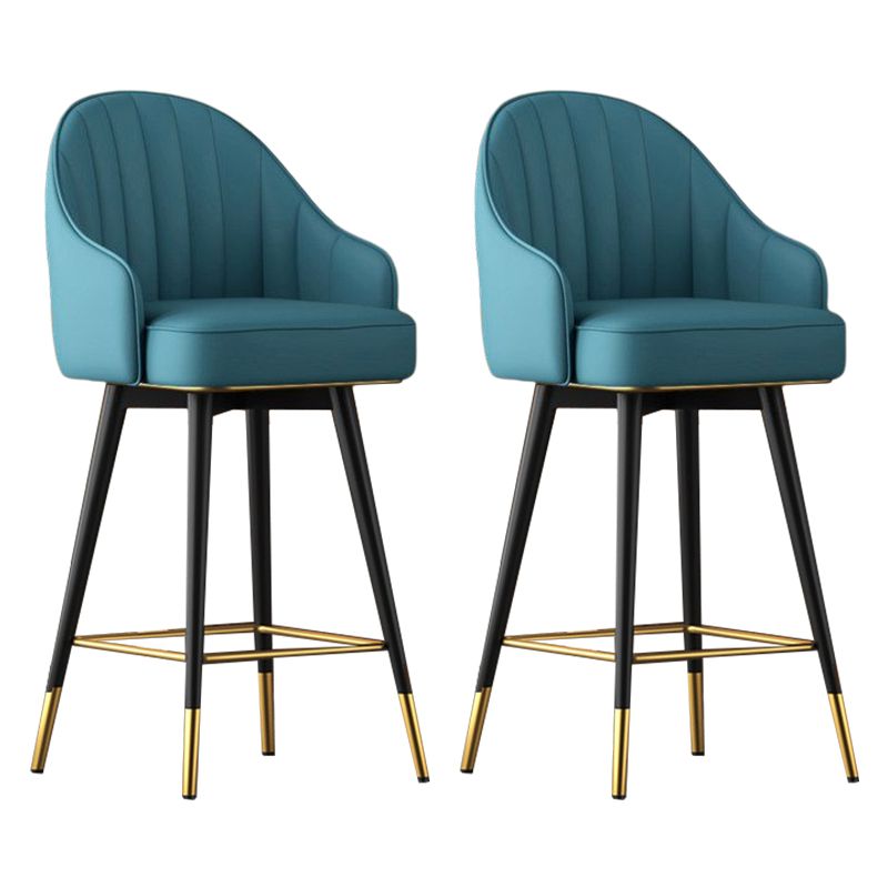 Abra Faux leather Bar Stool with steel Legs Set of 2 Stools