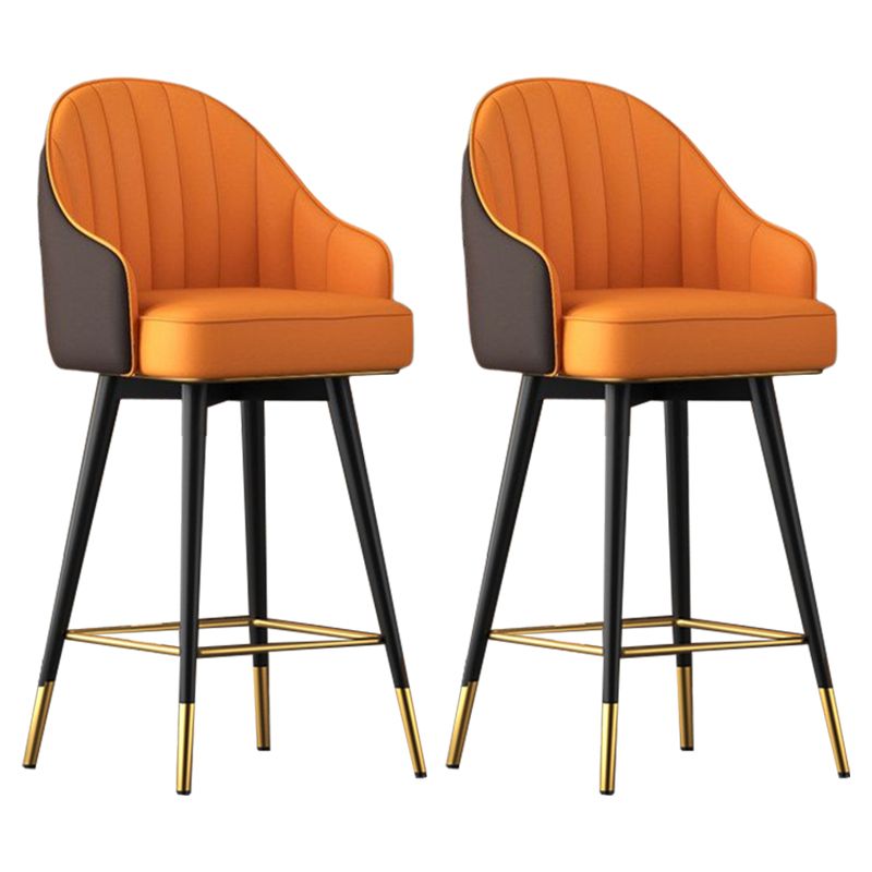 Abra Faux leather Bar Stool with steel Legs Set of 2 Stools