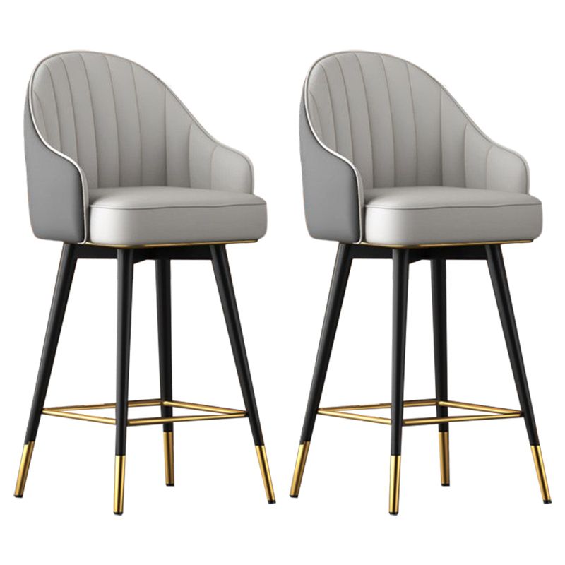 Abra Faux leather Bar Stool with steel Legs Set of 2 Stools