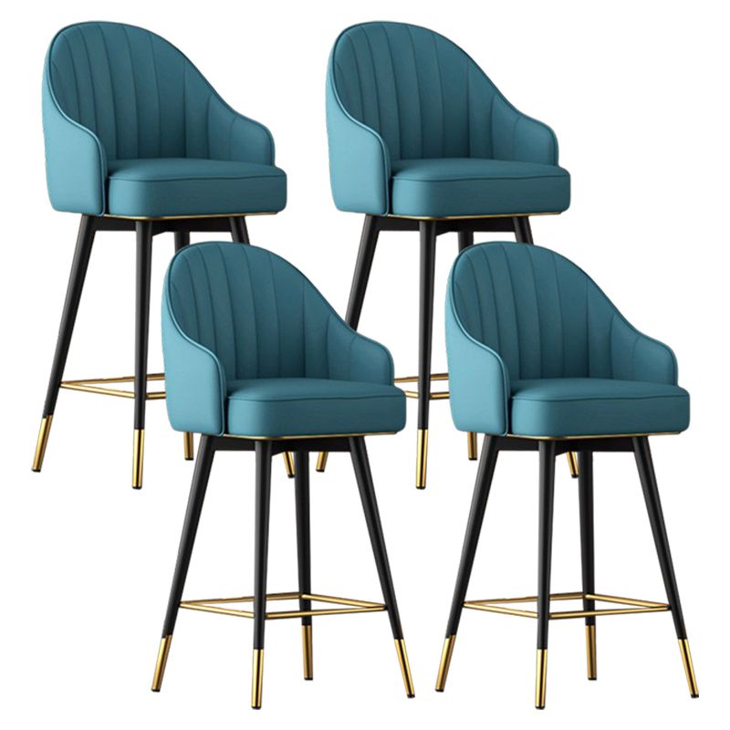 Abra Faux leather Bar Stool with steel Legs Set of 2 Stools