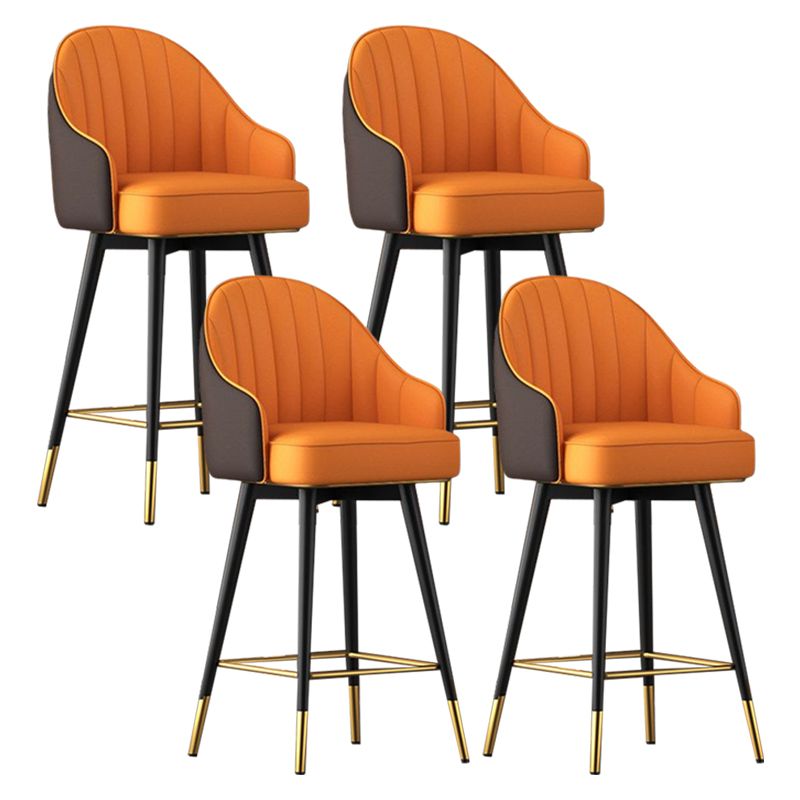 Abra Faux leather Bar Stool with steel Legs Set of 2 Stools
