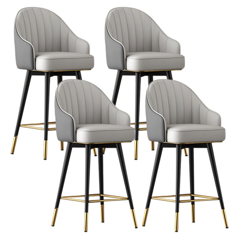 Abra Faux leather Bar Stool with steel Legs Set of 2 Stools