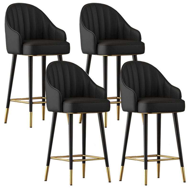 Abra Faux leather Bar Stool with steel Legs Set of 2 Stools