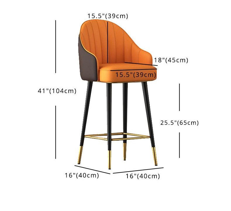 Abra Faux leather Bar Stool with steel Legs Set of 2 Stools