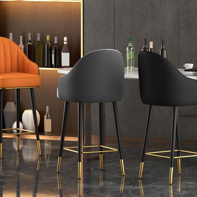 Abra Faux leather Bar Stool with steel Legs Set of 2 Stools
