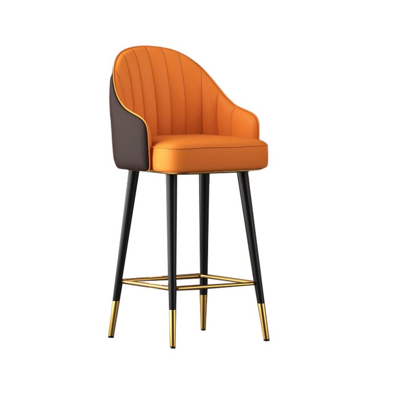 Abra Faux leather Bar Stool with steel Legs Set of 2 Stools