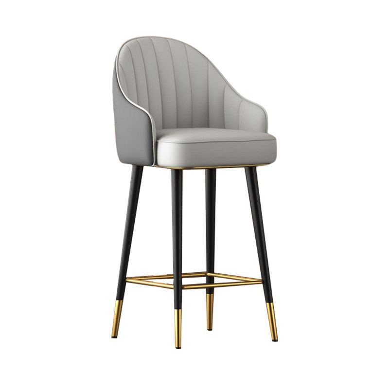 Abra Faux leather Bar Stool with steel Legs Set of 2 Stools