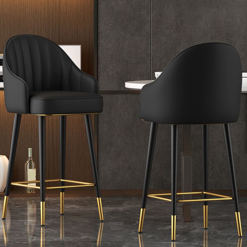 Abra Faux leather Bar Stool with steel Legs Set of 2 Stools