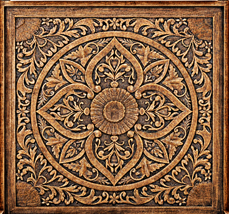 Ilano Weathered Hand-carved Solid Mango Wood Canopy Platform Bed