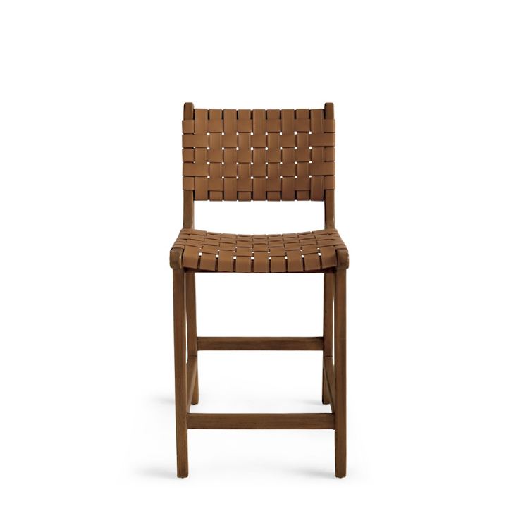 Juego de 2 taburetes de bar/mostrador de madera maciza con respaldo bajo Aeterna