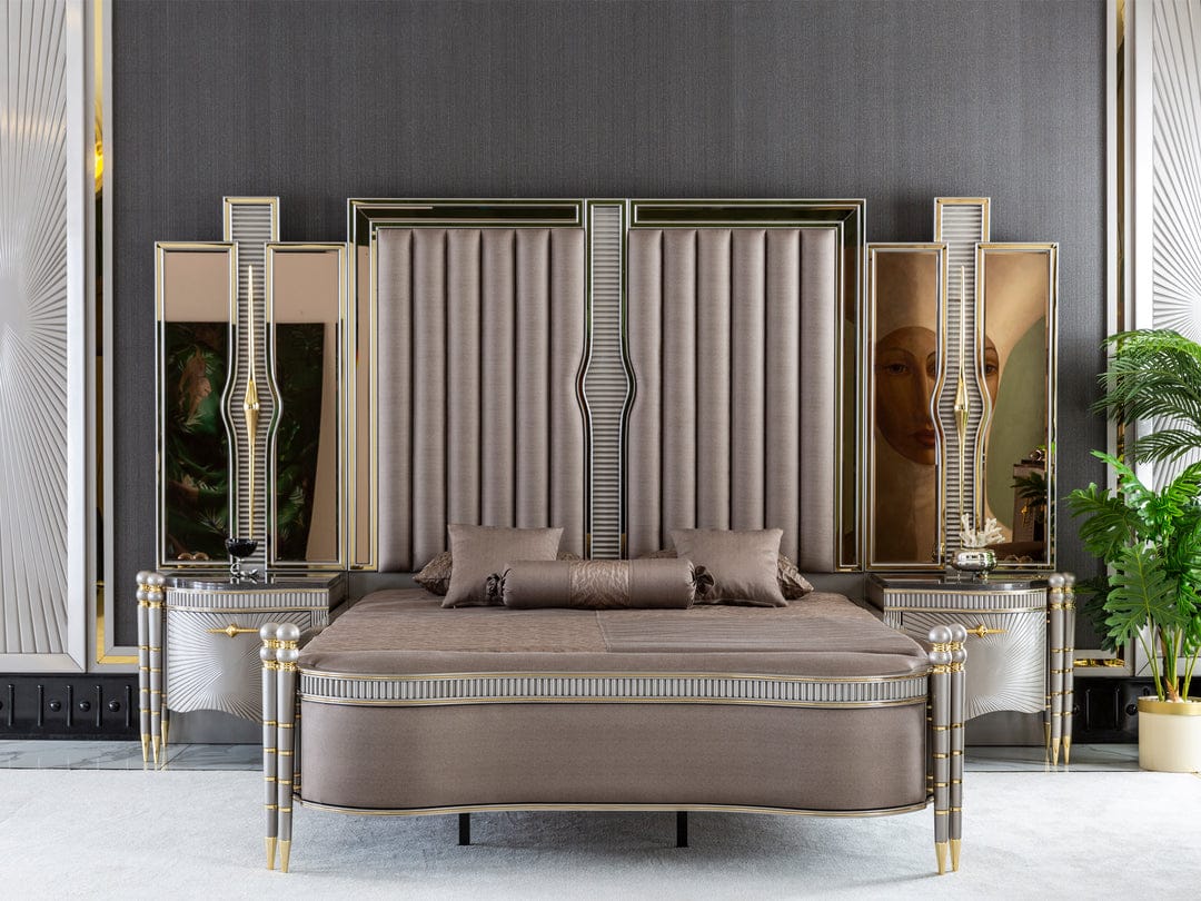 Estructura de cama tapizada de lujo Royce