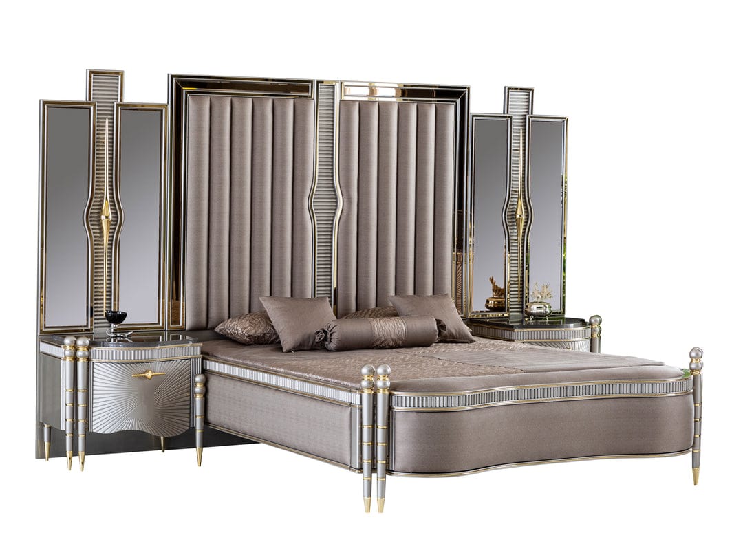 Estructura de cama tapizada de lujo Royce