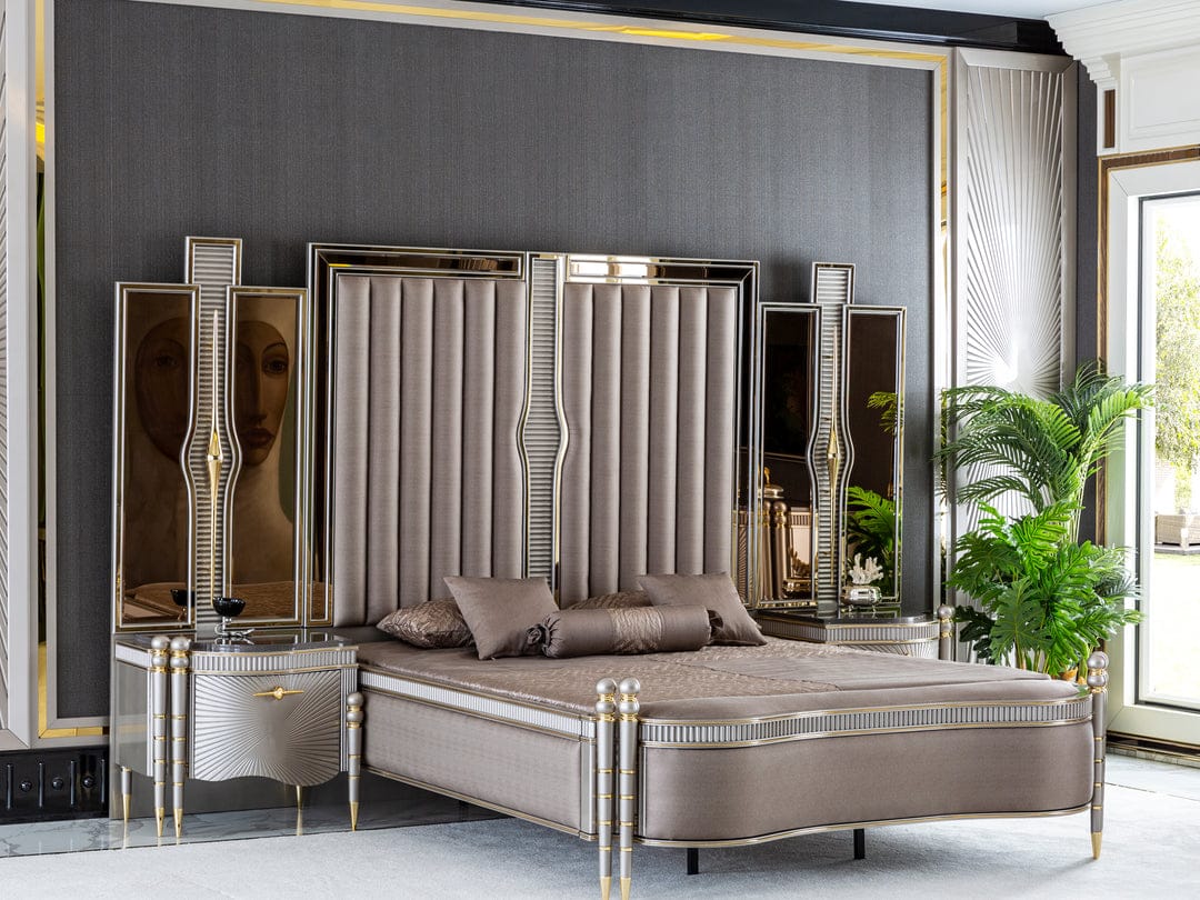 Estructura de cama tapizada de lujo Royce