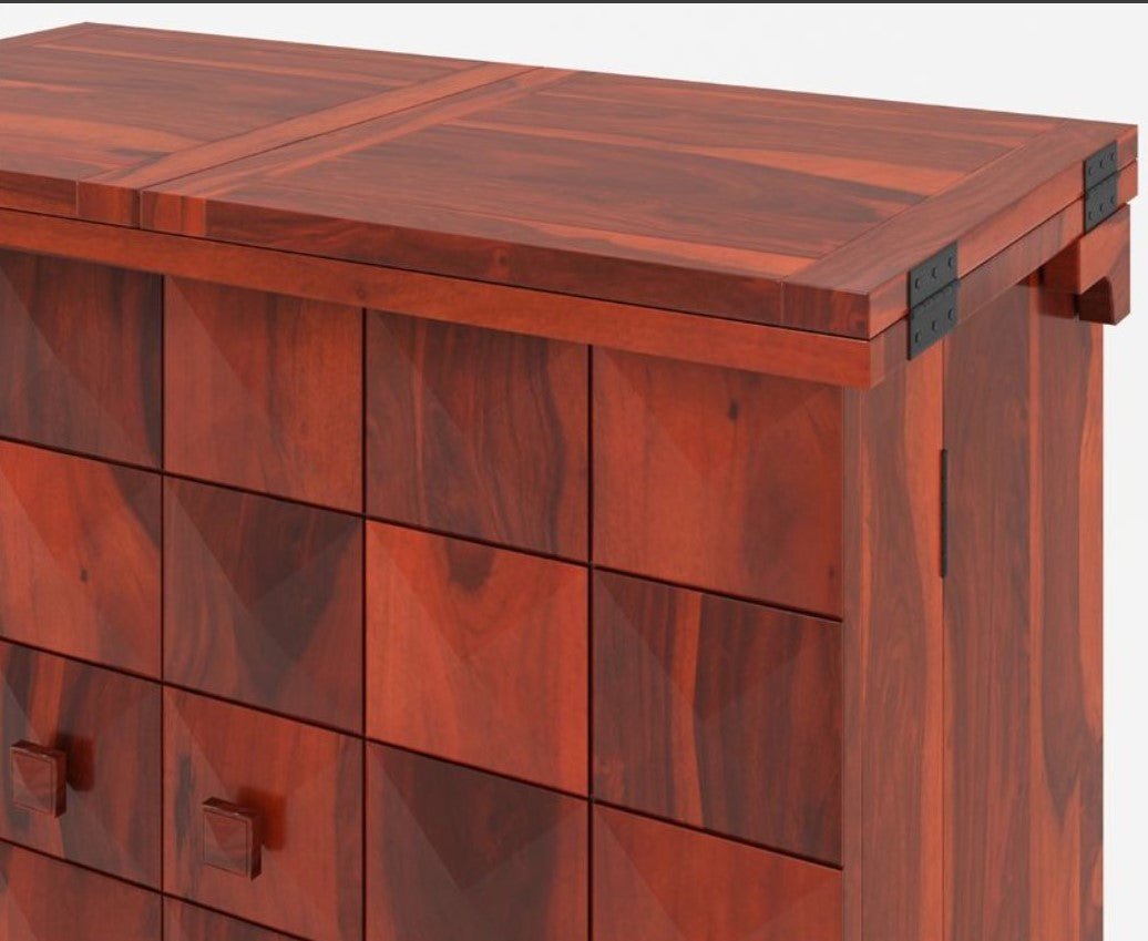 Empire Solid Wooden Rustic expandable Bar Cabinet - Indoor / Outdoor
