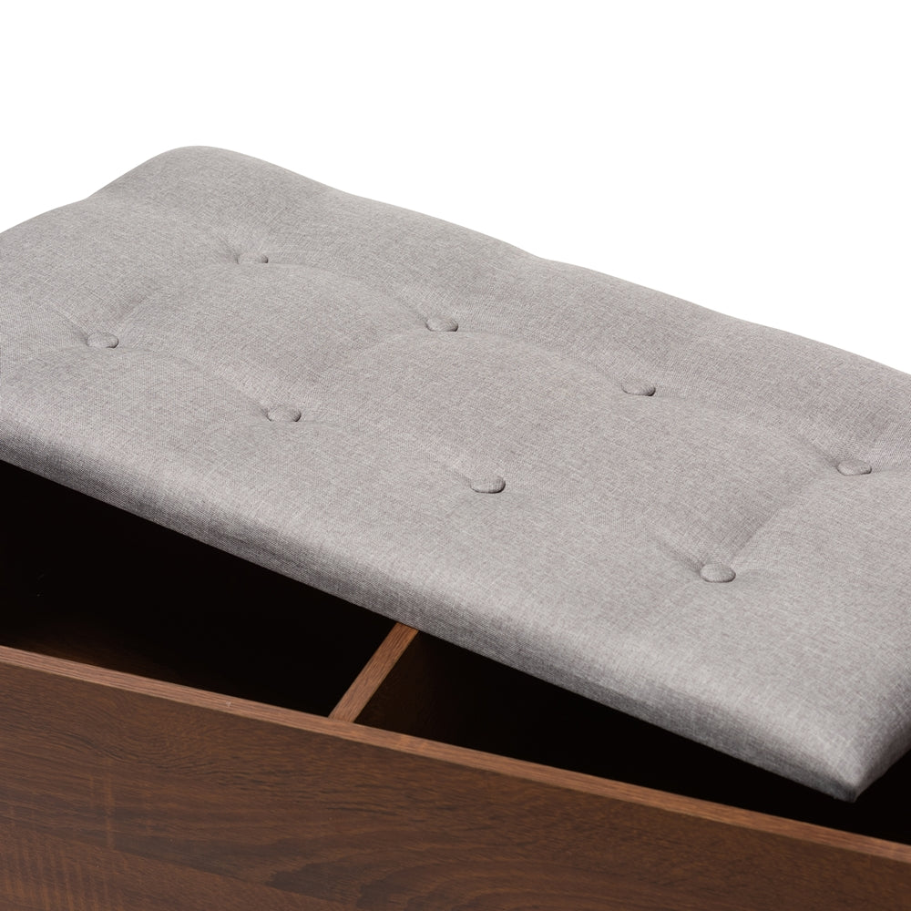 Alice Mid-Century Solid Wooden 1-Drawer Entryway Storage Bench