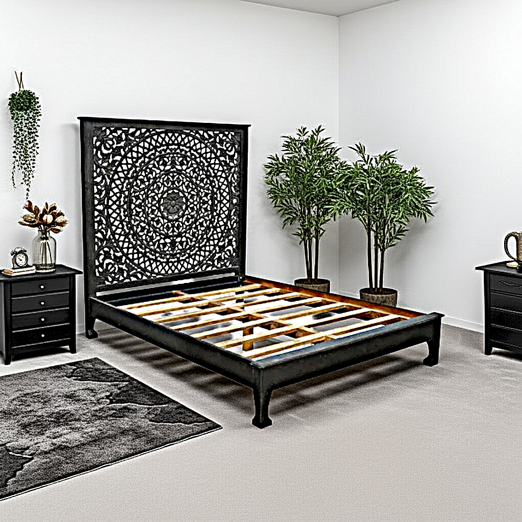 Alamid Hand carved Indian Bed