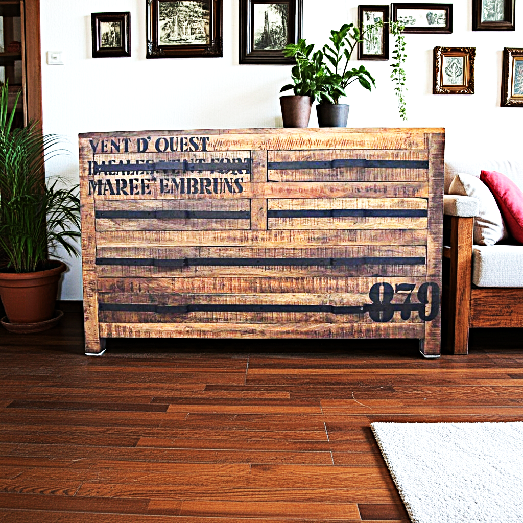 Earth Wood Industrial Chest of Drawers