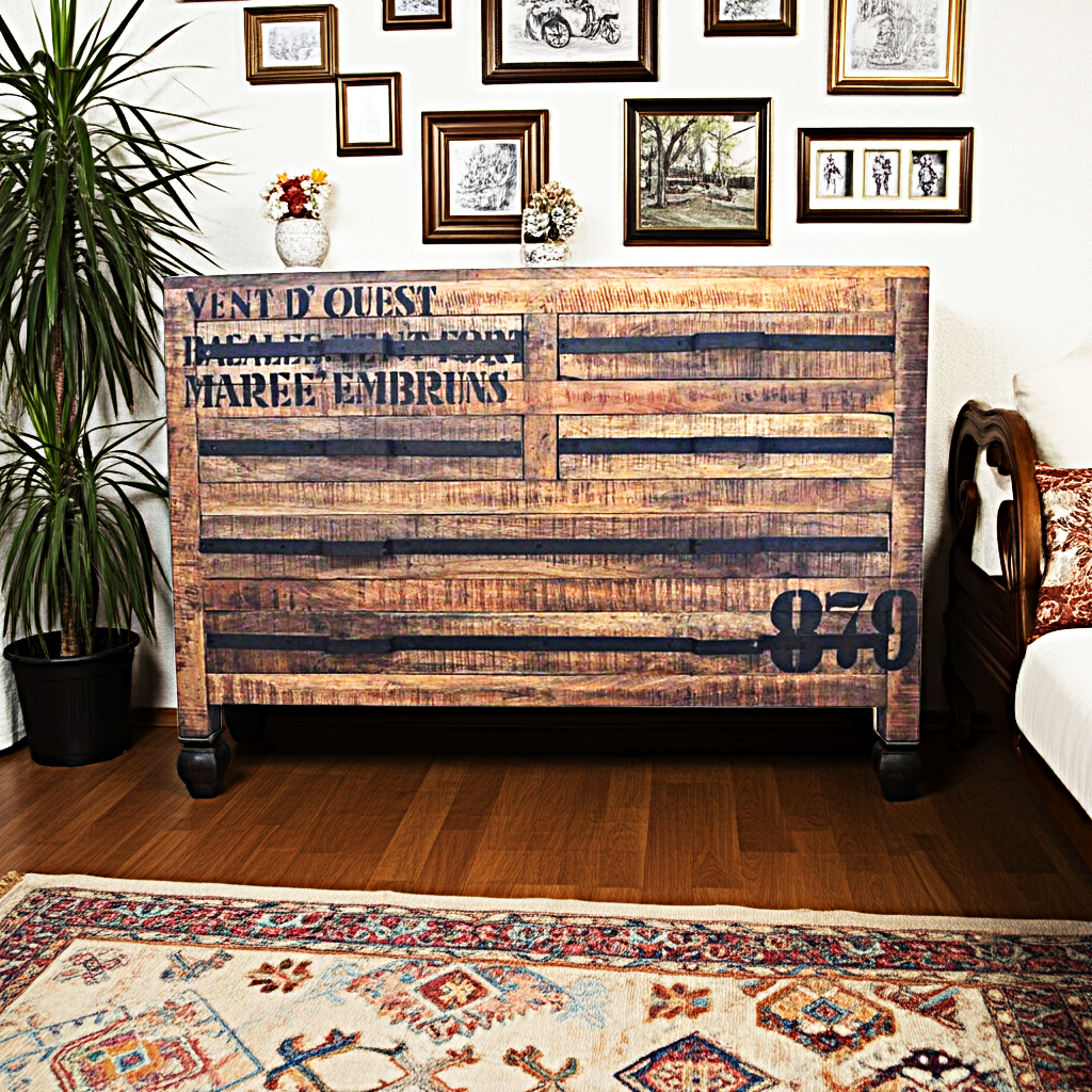 Earth Wood Industrial Chest of Drawers