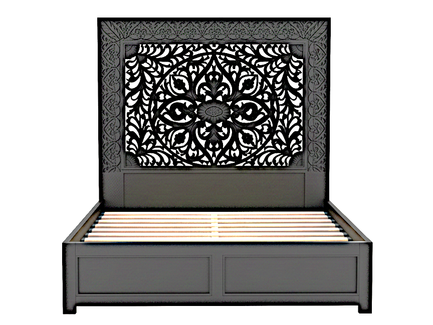 Shah Hand carved Solid Wooden Platform Bedframe / Bedroom Set