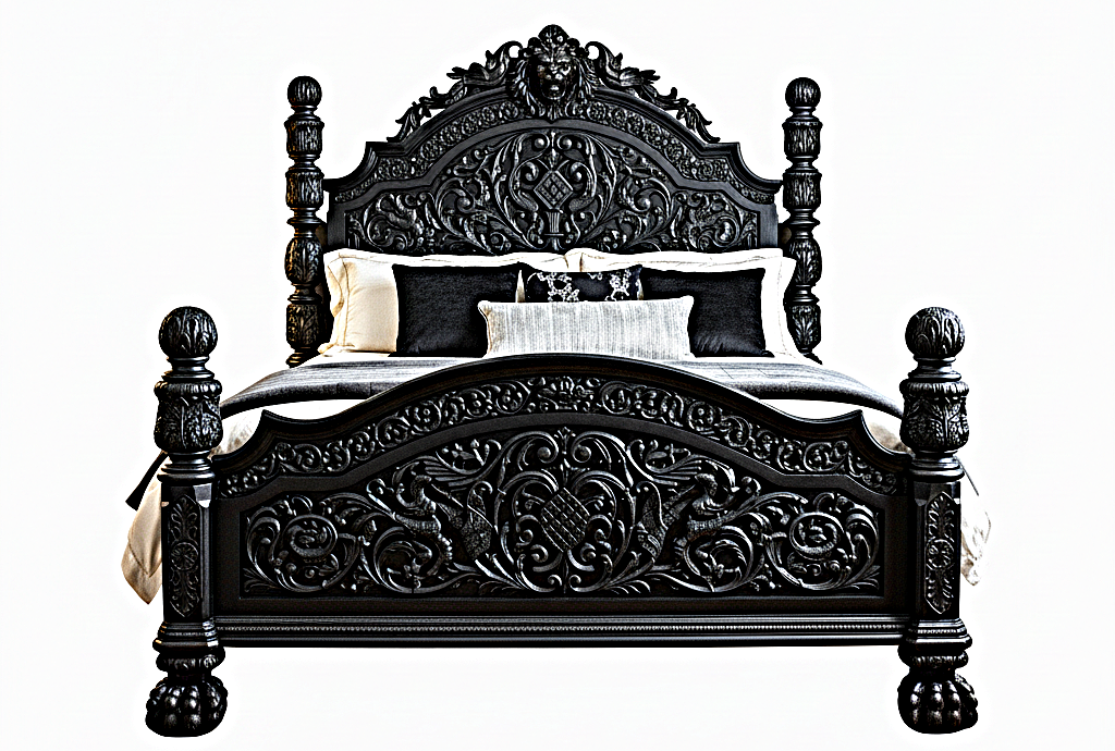 Nawab Solid Wooden Hand carved Mughal Platform Bed
