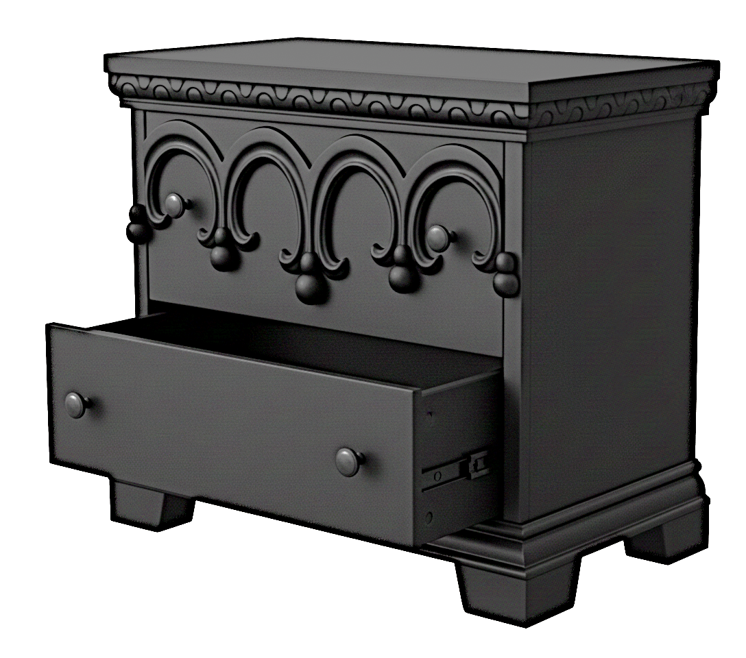 Obsidian Sanctuary Hand-Carved Solid Wooden Platform Bed