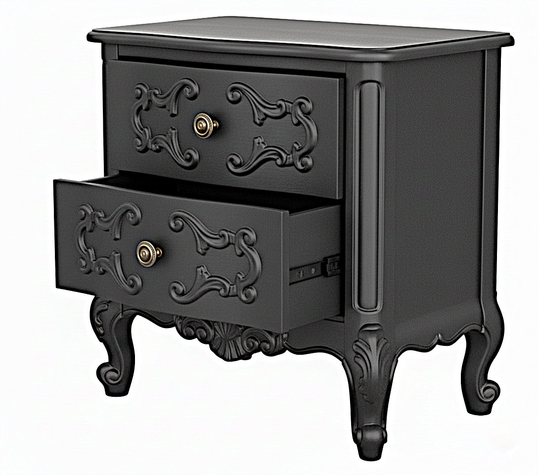 Regal Hand-Carved Solid Wooden Platform Bed Frame