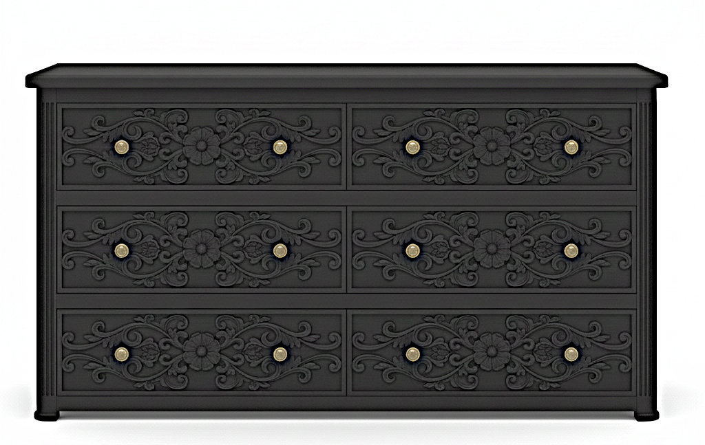 Kasbah Hand-Carved Solid Wooden 6-Drawer Dresser