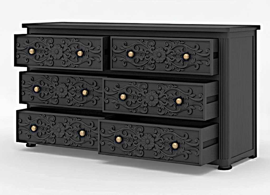 Kasbah Hand-Carved Solid Wooden 6-Drawer Dresser