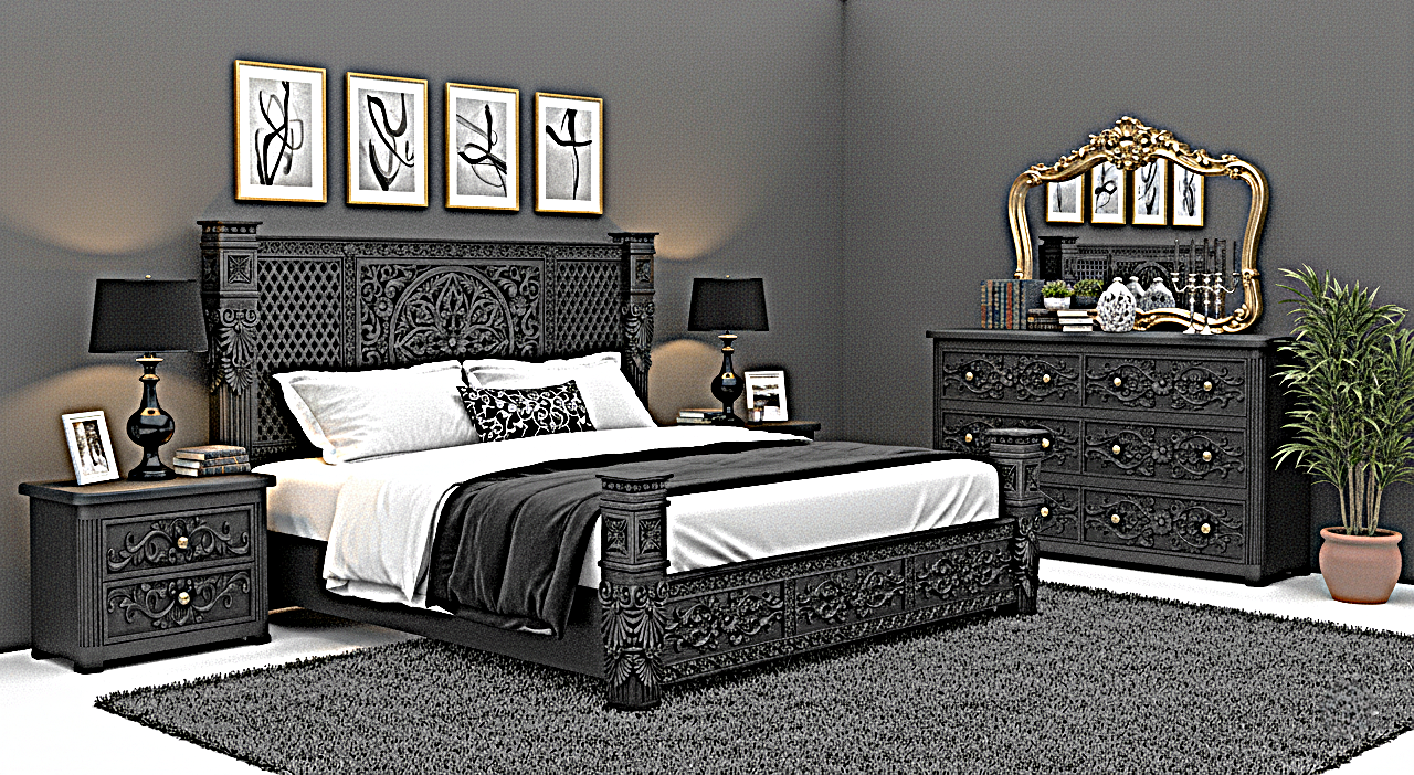 Kasbah Hand-Carved Solid Wooden 6-Drawer Dresser
