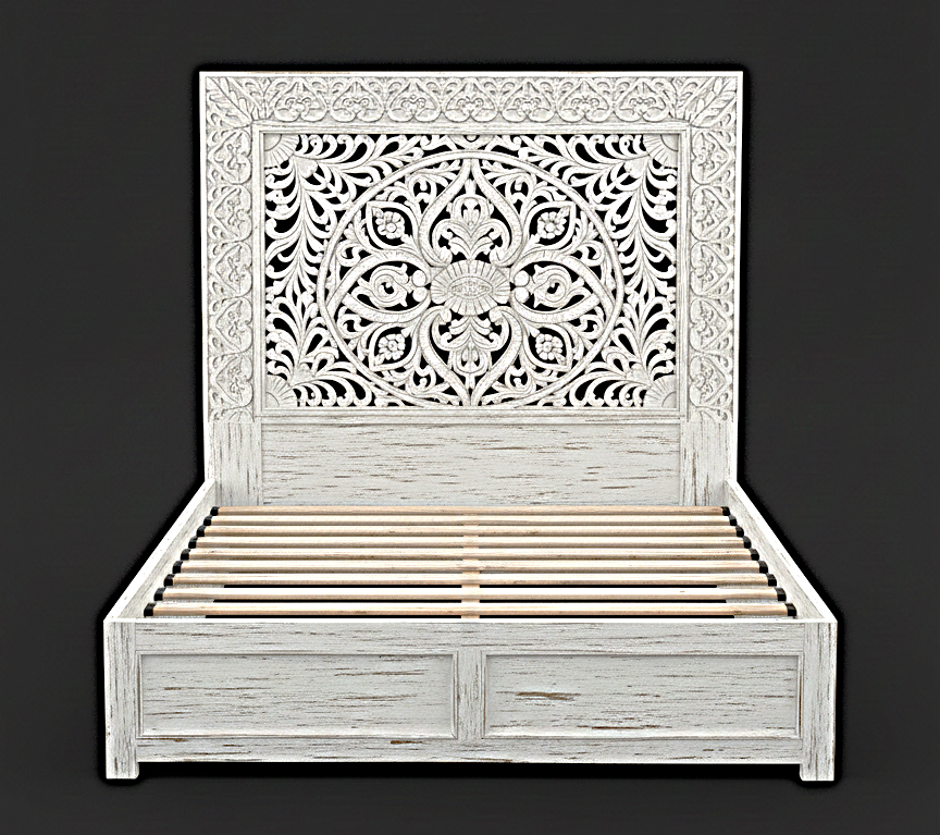 Shah Hand carved Solid Wooden Platform Bedframe / Bedroom Set