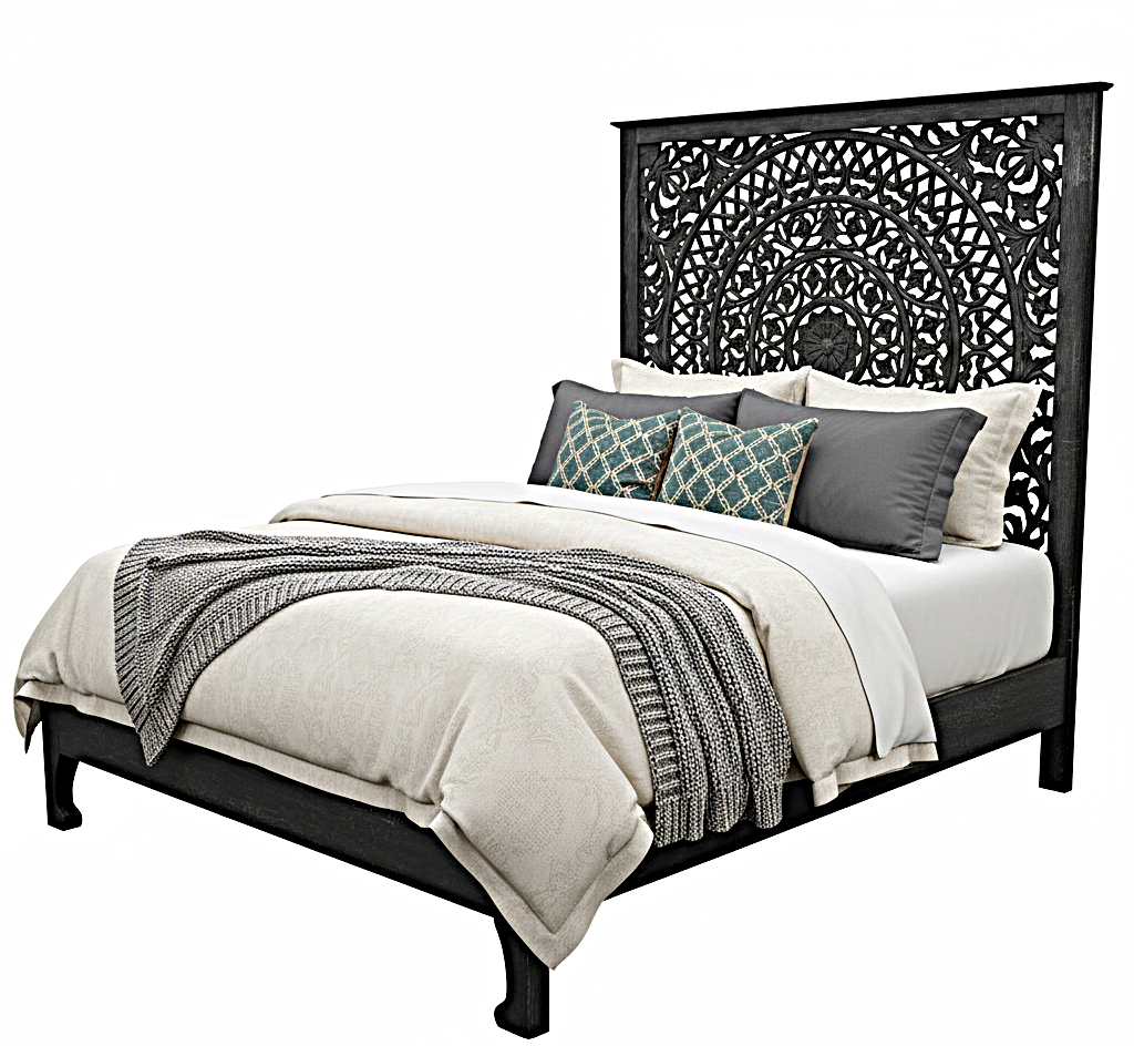Alamid Hand carved Indian Bed