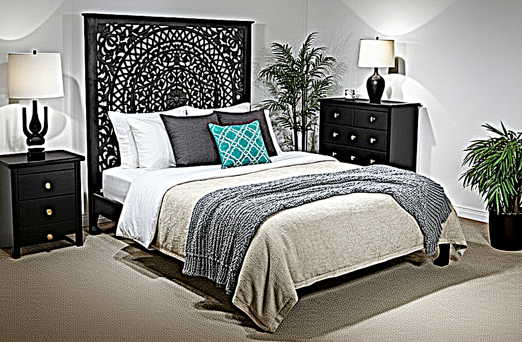 Alamid Hand carved Indian Bed