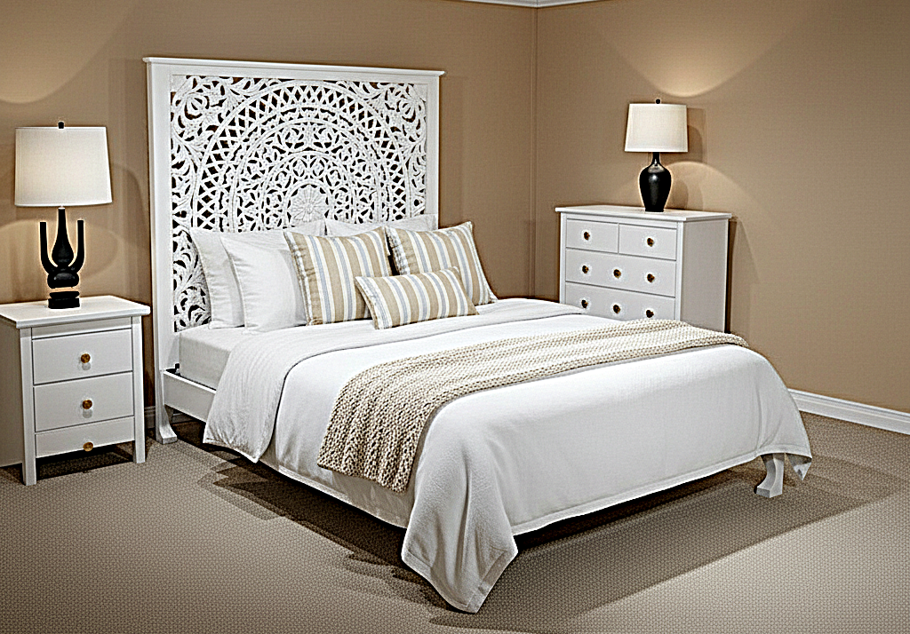 Alamid Hand carved Indian Bed