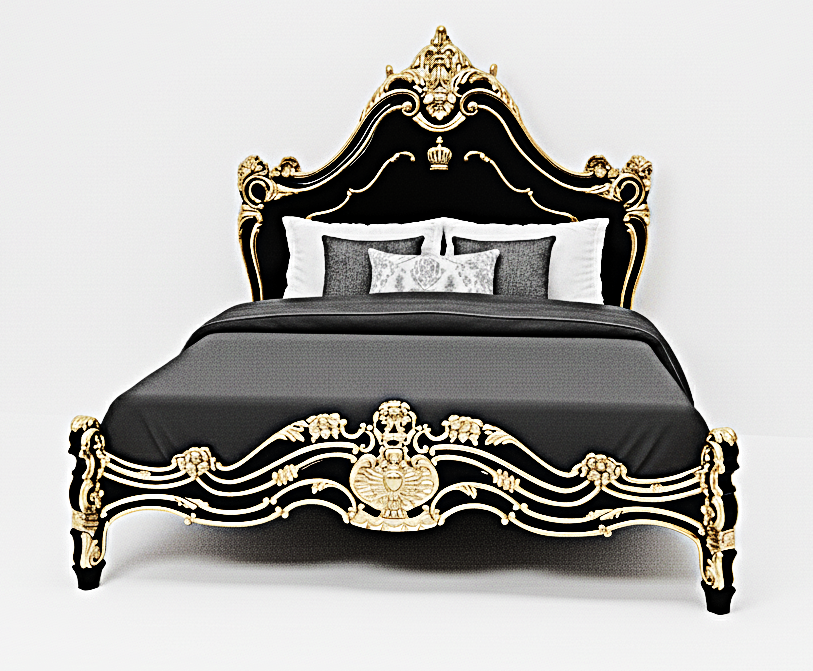 Cama Prince Firenze de madera maciza tallada a mano