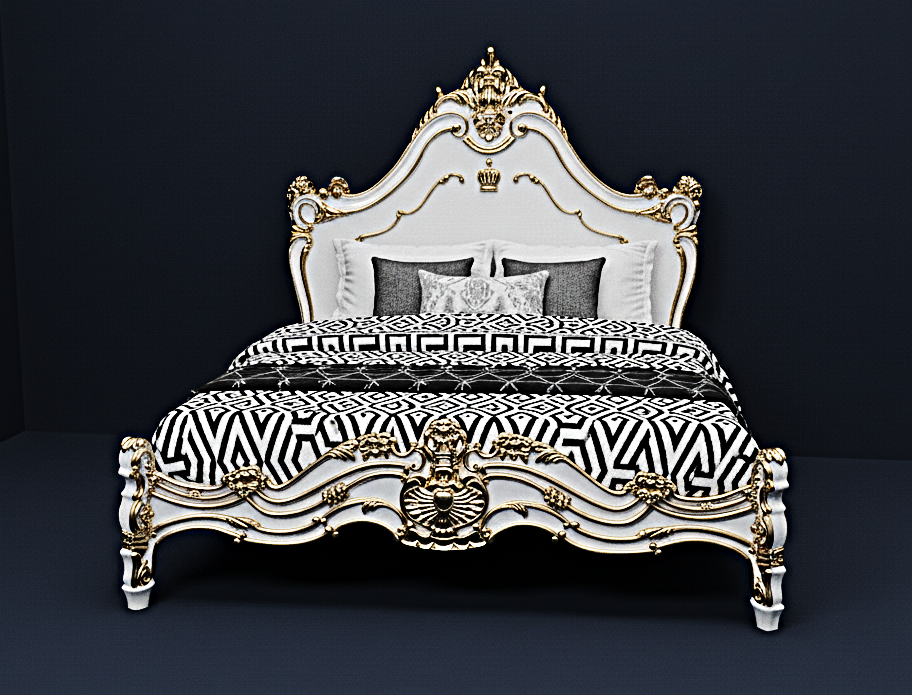 Cama Prince Firenze de madera maciza tallada a mano