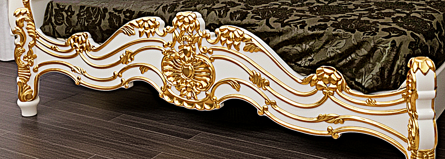 Cama Prince Firenze de madera maciza tallada a mano