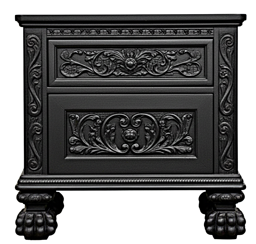Roar Lion Head Carved Solid Wooden Hand Carved Gothic Platform Bed