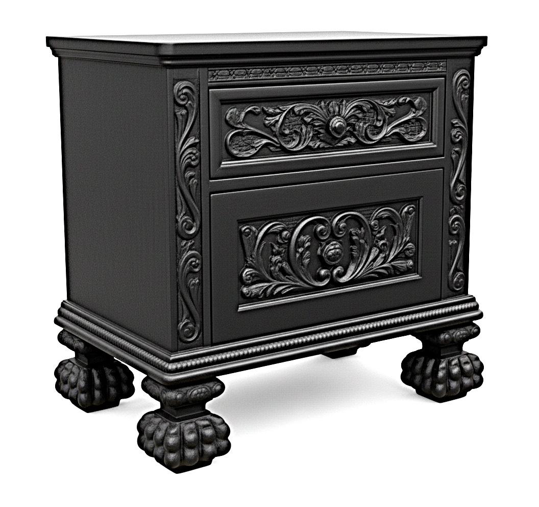 Roar Lion Head Carved Solid Wooden Hand Carved Gothic Platform Bed