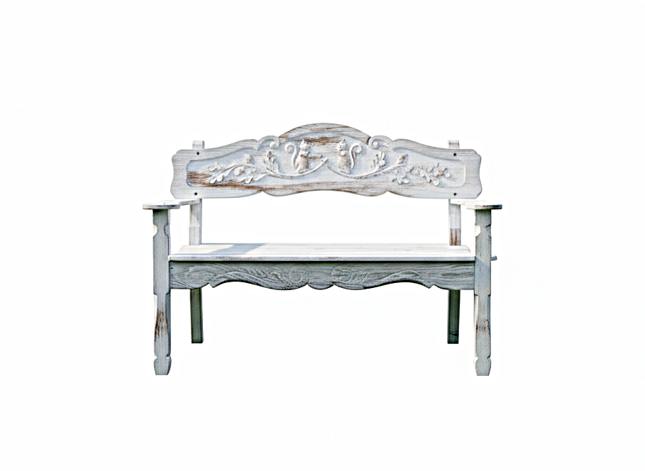 ANILA Hand Carved Garden Bench