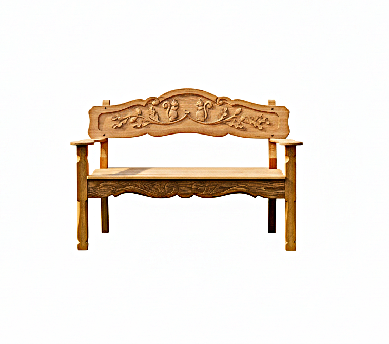 ANILA Hand Carved Garden Bench