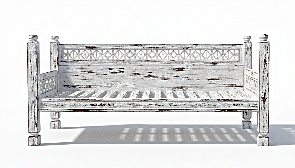 Hand Carved Canopy Style Solid Wooden Daybed / OutDoor Seating