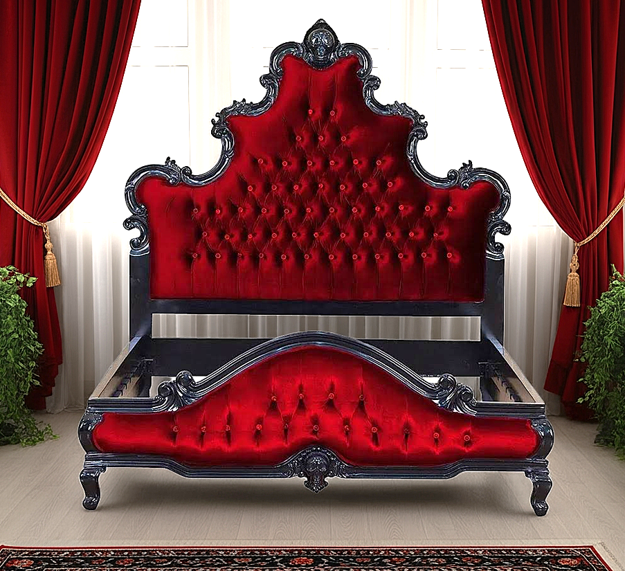 Kate Hand Carved Solid Wooden Tufted Bed