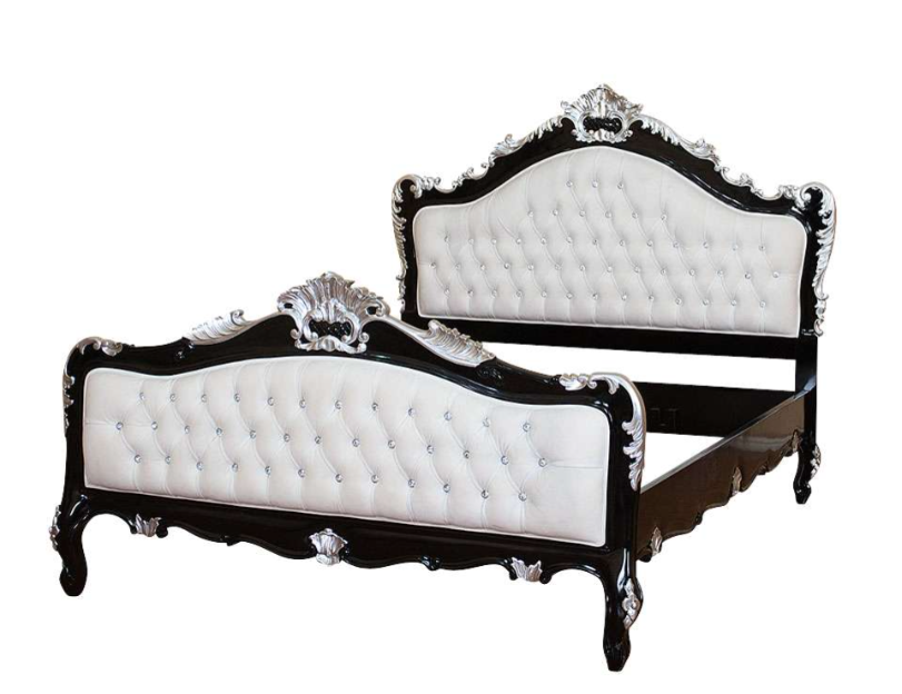 Jabs Hand carved Solid Wooden Upholstered Tufted Bed
