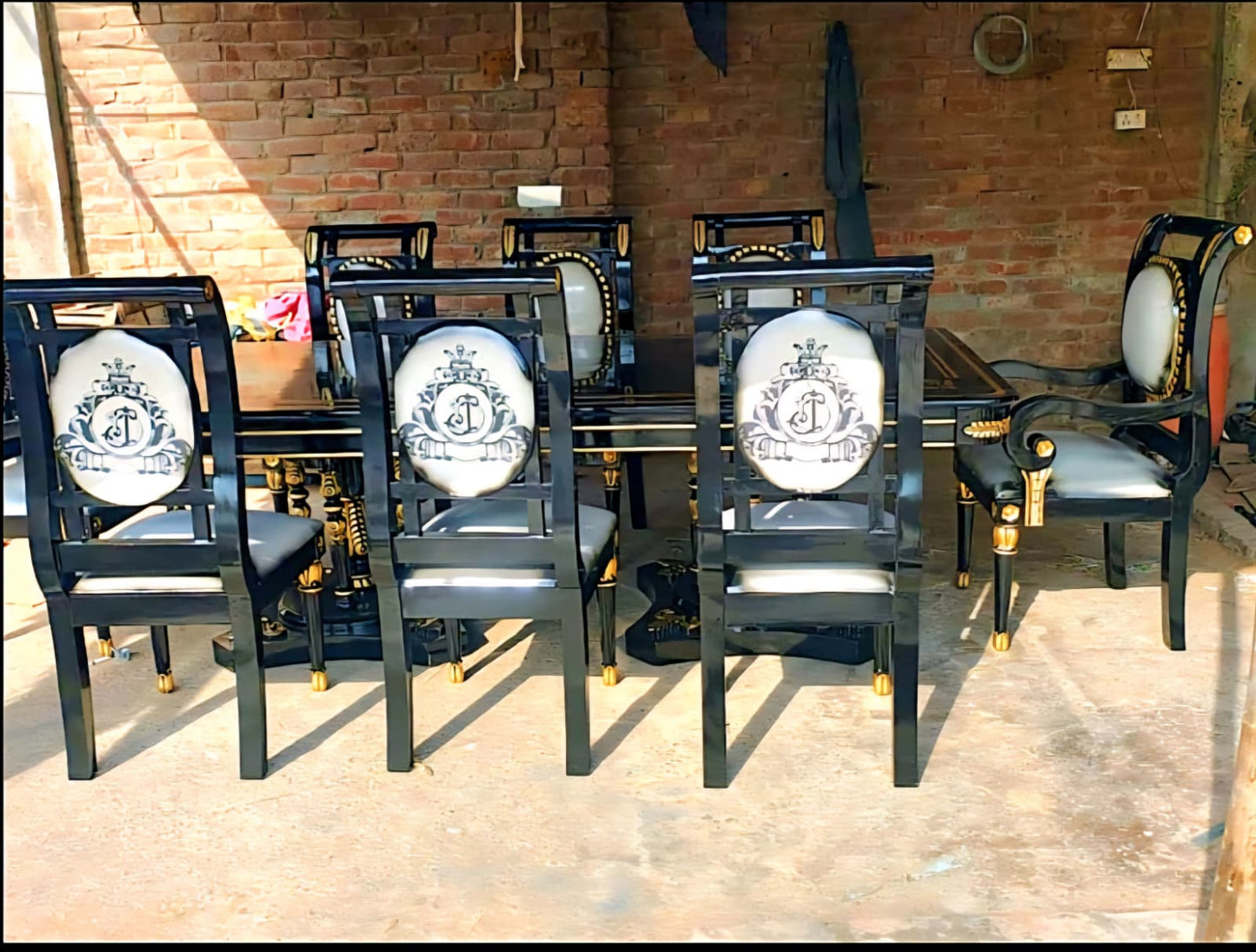 Mars Hand Carved Designer Luxury 8 Seater Dining Table Set