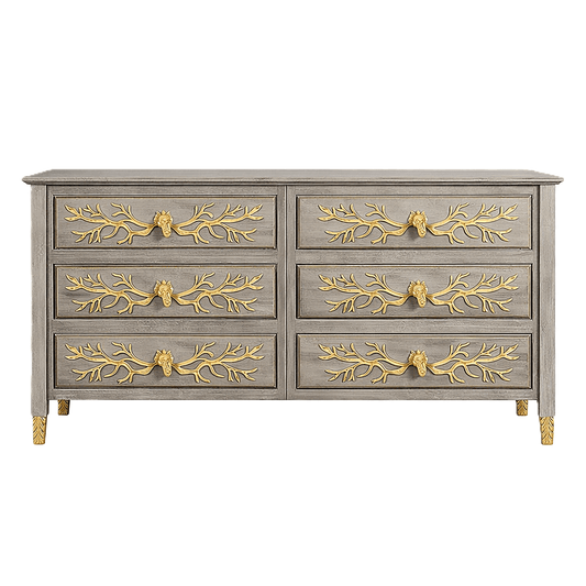 Aurum Arbor Royale™ Hand - Carved Solid Wood Dresser – handcrafted solid wood furniture