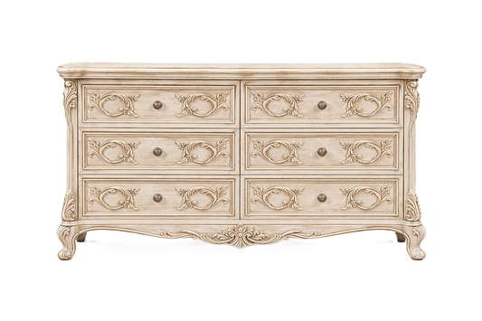 Aurum Noir Élysée™ Hand - Carved Solid Wood Dresser – handcrafted solid wood furniture