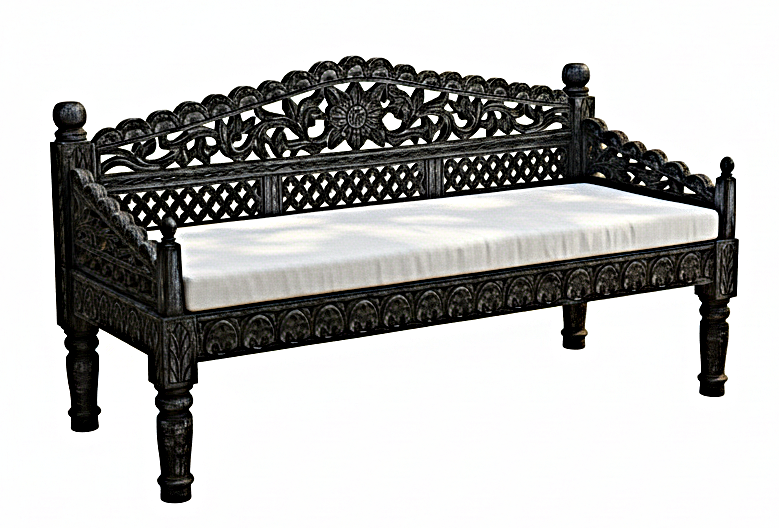 Silaw Hand Carved solid wooden indoor / Outdoor Daybed