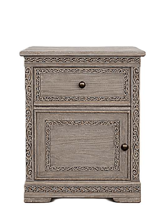 Caelivine Treecrest™ Hand - Carved Solid Wood Nightstand – handcrafted solid wood furniture